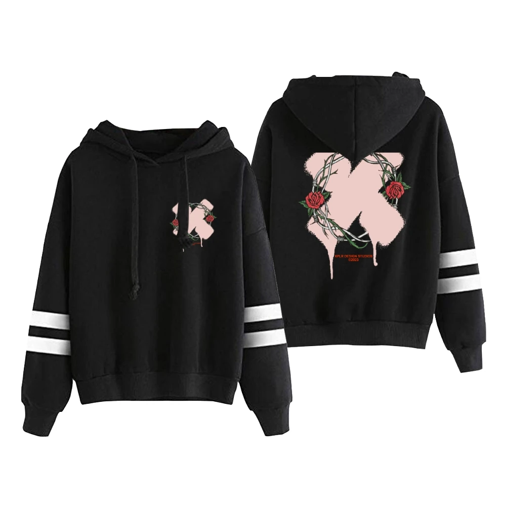 XPLR-Sweat à capuche unisexe Sam and Colby Thorn, sweat-shirt sans poche, manches à barres parallèles, vêtements pour hommes et femmes