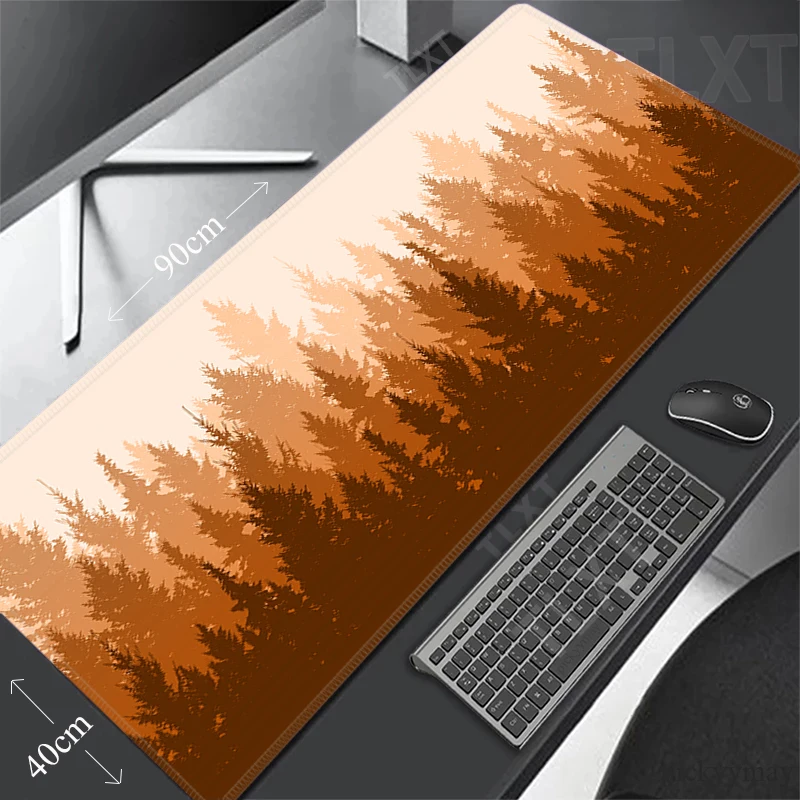 Imagem -03 - Grande Floresta Verde Gaming Mousepad Grande Mouse Pads Esteira de Borracha Almofada de Mesa da Empresa Esteiras de Mesa de Escritório Xxl