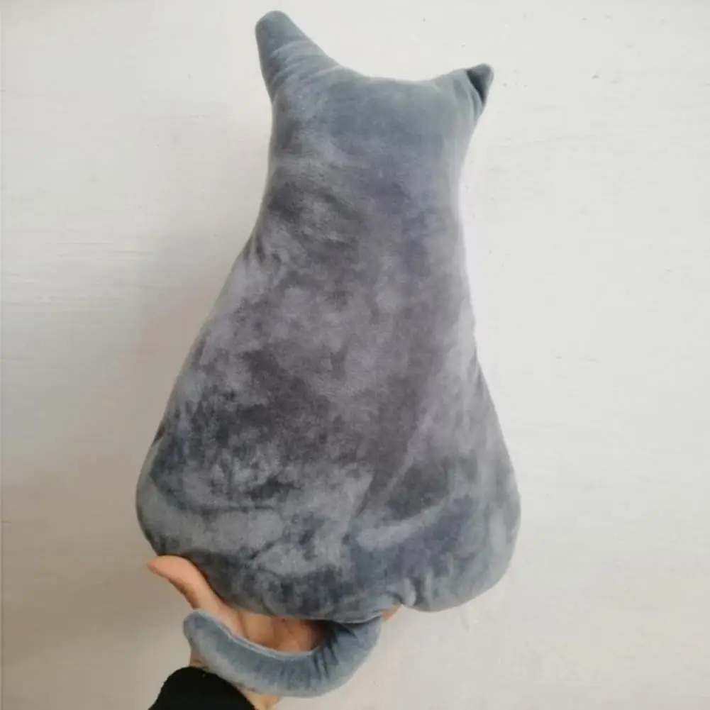 Interesting Stuffed Pillow  Back View Toy Cat Plush Pillow  Animal Shape Plush Pillow