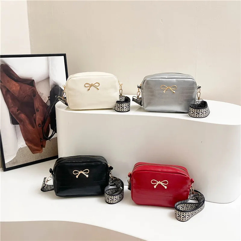 

2025 Vintage Bow Shoulder Bag for Women - Elegant Square Crossbody Purse, Cute Casual Underarm Handbag with Solid Color