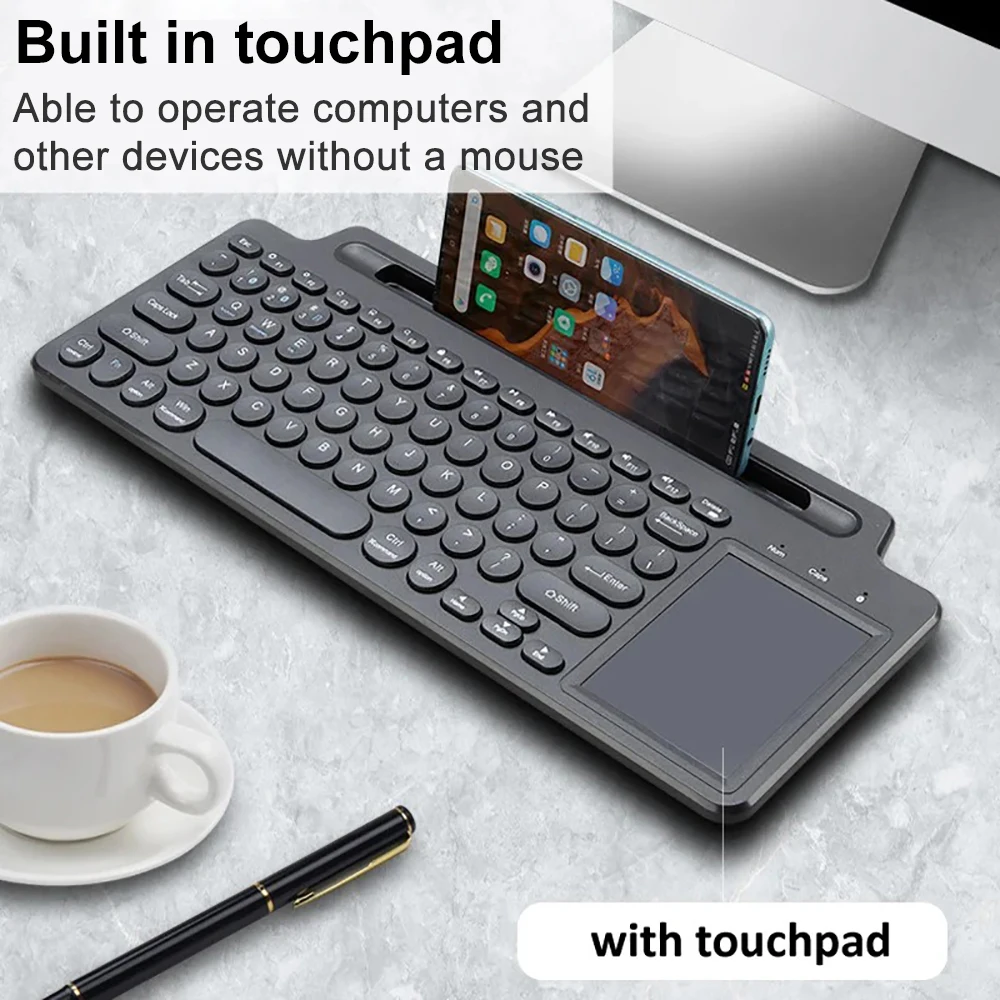 Wireless 2.4G Bluetooth Keyboard Intelligent Touchpad Keyboard Card Slot Numeric Gamer Keypad for Android IOS Windows Laptop PC