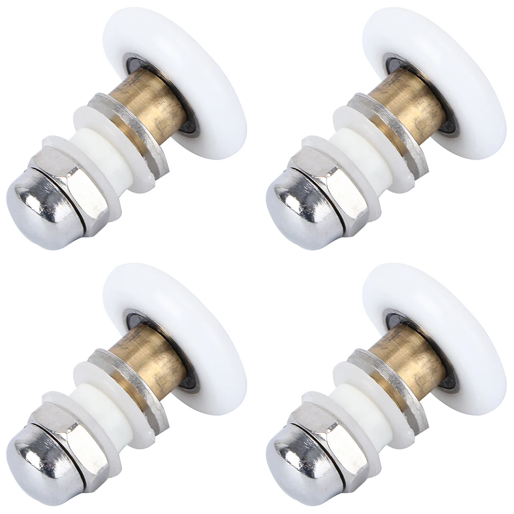 

4pcs Shower Room Roller Sliding Door Wheel Glass Door Pulley Eccentric Design Durable Rustproof For Home Bathroom Office