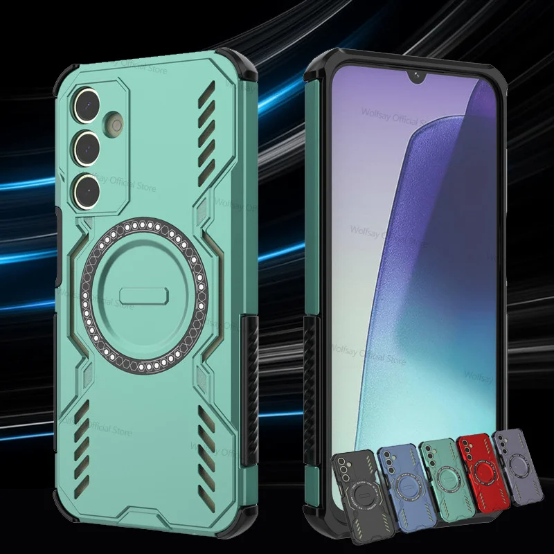 

Магнитный рассеиватель тепла для Samsung Galaxy A25 5G, чехол для Samsung Galaxy A15 A25 A35 A55 5G, чехол Magsafe Wireless Charge Cover
