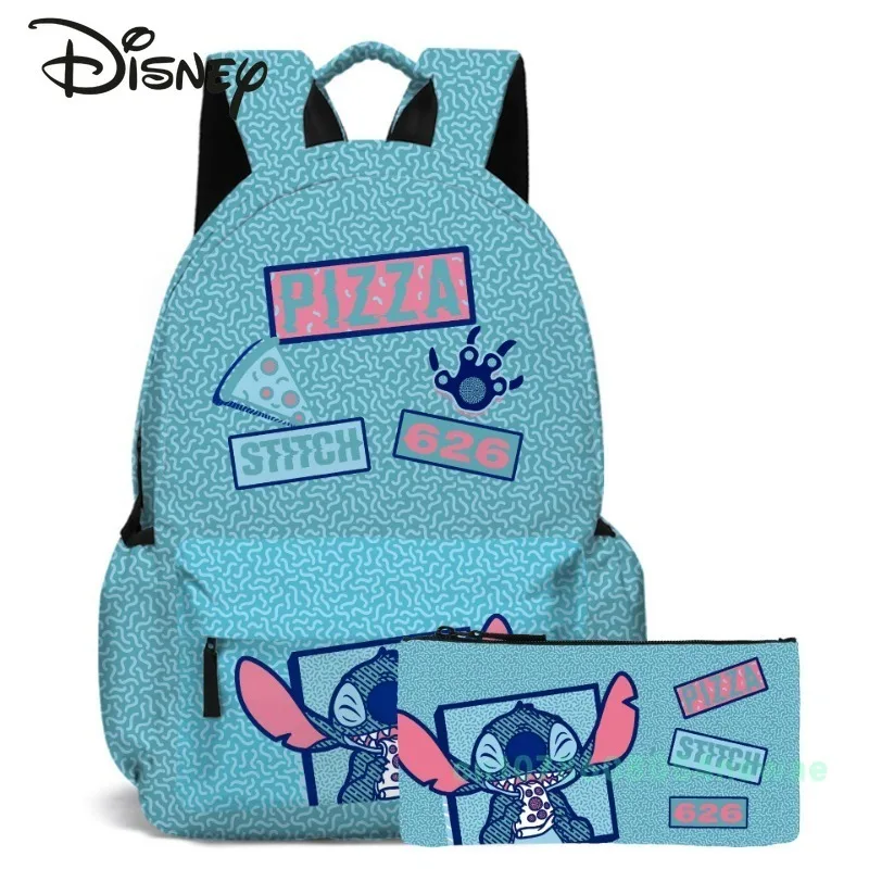 Disney Stitch nowa dziecięca torba szkolna kreskówka uroczy plecak dla dzieci 2-częściowy zestaw torby szkolnej dla studentów o dużej pojemności