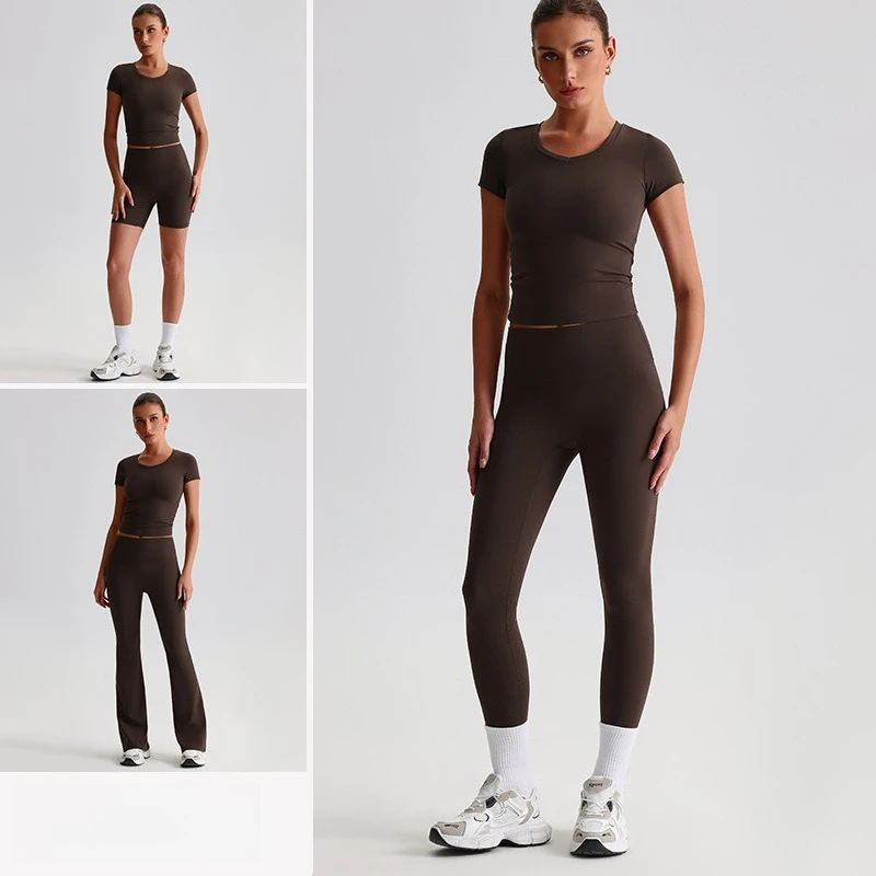 

2025 Women Quick Dry Yoga T-Shirt Short Sleeve Slim Fit Sports Top Gym Running Training Activewear Tee