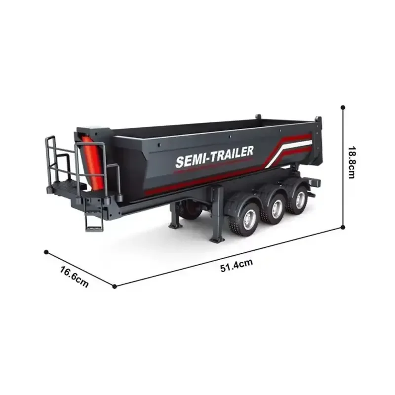 Huina 1/18 Rc Semi Dump Trailer Electric Lifting Model With Tail Light Support Leg For Rc Tractor Truck