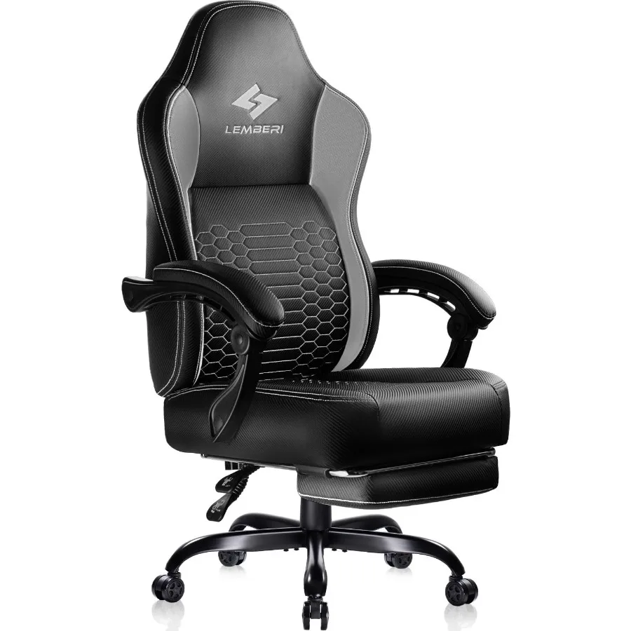 Big and Tall Gaming Chair 400lb Weight CapacityGamer Chairs for Adults Video Game Chair wth Footrest Racing Style Computer Game