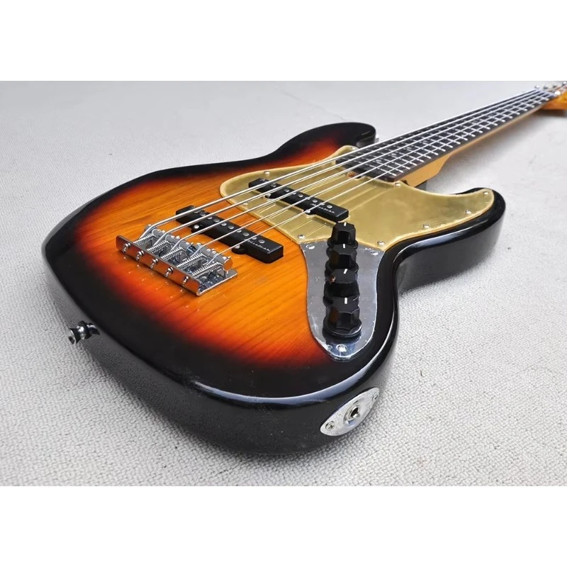Electric Bass Guitar 5 Strings Ash Bass Mirror Rosewood Fretboard