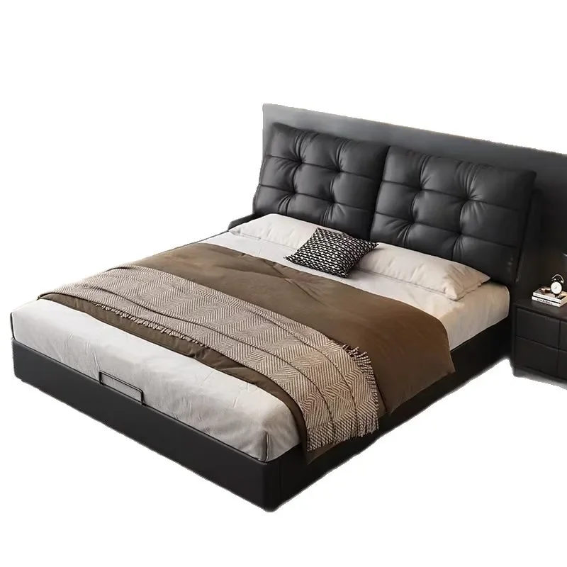 

Nordic light luxury small apartment soft bag bed 1.8 master bedroom double bed Italian minimalist