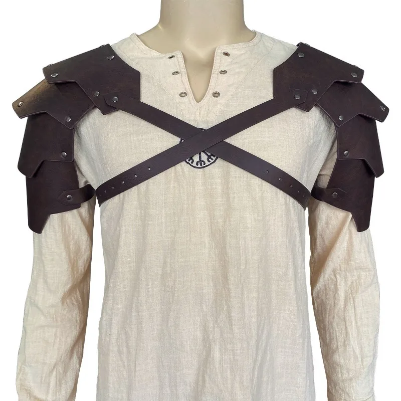 

Medieval 4-Layer Shoulder Armor - Nordic Viking Style Retro Cosplay Prop for Stage Performances & Costuming