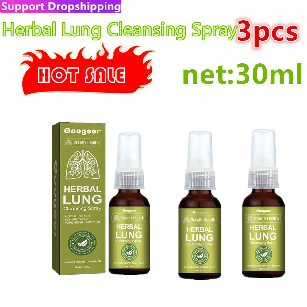 

3pcs 30ml Lung Herbal Cleanser Spray Smokers Clear Nasal Mist Anti Snoring Congestion Relieves Solution Clear Dry Throat Breath