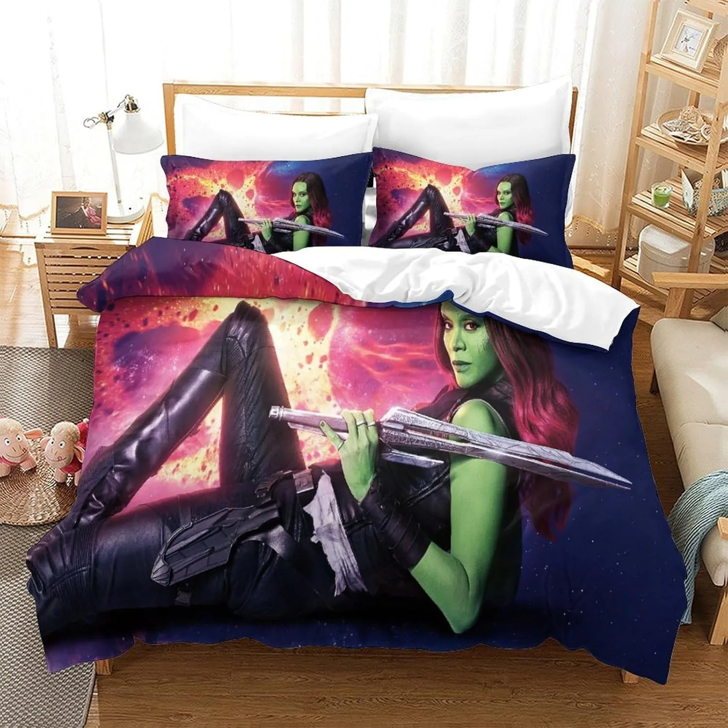 

Disney Marvel Heroes Print Bedding Set,Guardians of the Galaxy Groot Duvet Cover Sets,Cartoon Quilt Cover Set Gift To Children