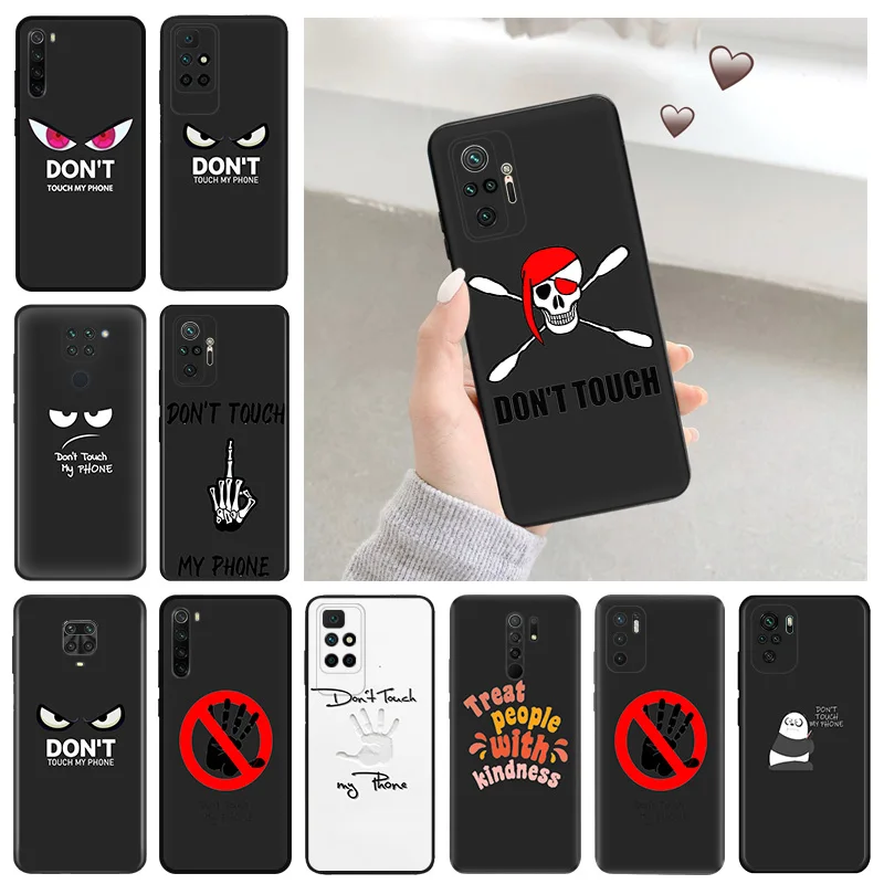 Silicone Soft Phone Case for Redmi 9c 9a 9i a1 a2 Plus k60 k60e k50 k40 Note 9 Pro 9s 9t 8 8t 7 cc9 Don't touch my phone Cover