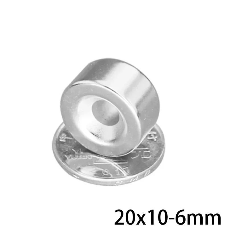 20x10-6 Strong Cylinder Rare Earth Countersunk Magnet 20*10 mm Hole 6mm Round Neodymium Magnetic Magnets N35 20*10-6