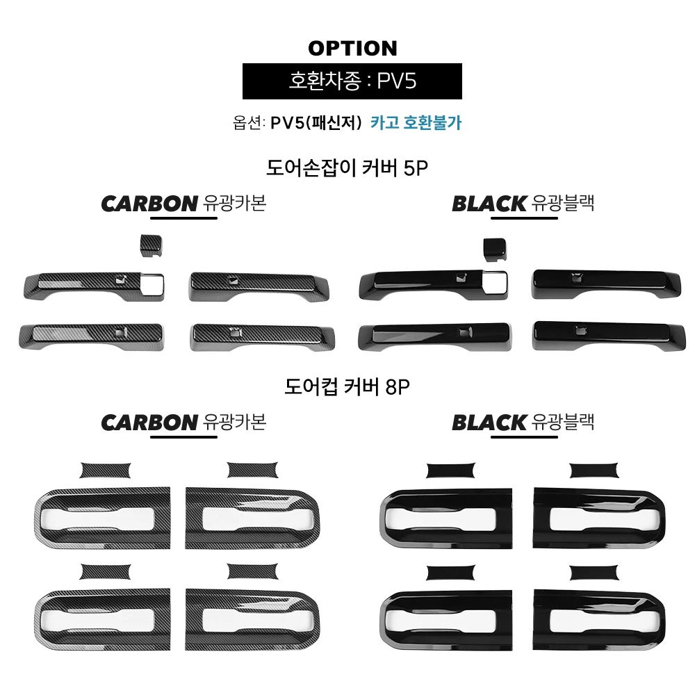 

Для Kia PV5 2025-2026: Комплект накладок на внешние дверные ручки и чашки дверей из ABS-пластика (LHD), защитные накладки, аксессуары для стайлинга экстерьера автомобиля