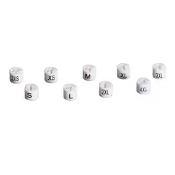 100pcs White Size Markers For Hangers Sizes Printed Black Pants Garment Clothes Hanger Tube Size Cube Clips Label Plastic Tags