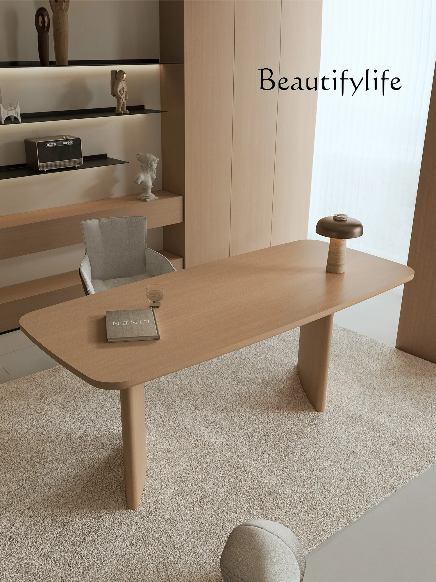 Study desk light luxury modern living room long reading learning advanced sense home office workbench