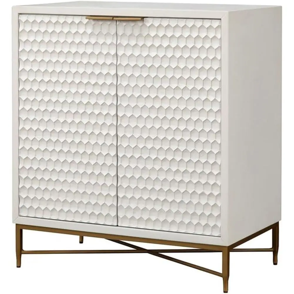 

White Pearl Wood Bar Cabinet in White
