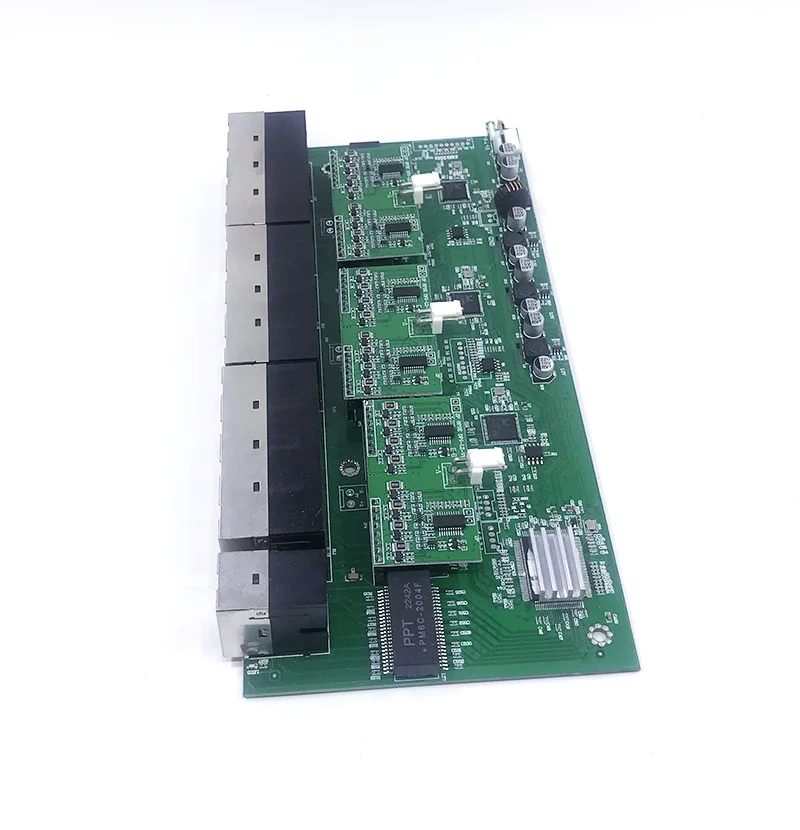 Non gestito 24 porte 10/100M 12V-52V 24 porte 100M porta con 2 1000M NVR/UPLINK modulo industriale scheda PCBA