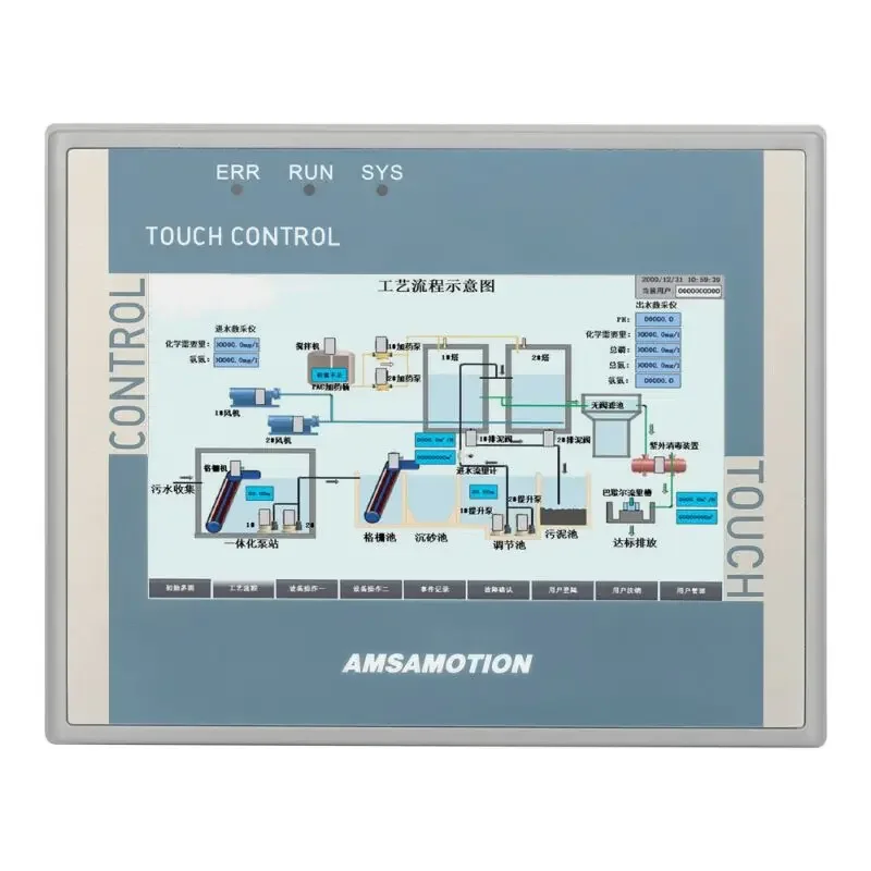 AMSAMOTION 4.3 بوصة PLC شاشة تعمل باللمس الكل في واحد آلة متوافقة مع Siemens 200Smart Mitsubishi وحدة تحكم منطقية قابلة للبرمجة