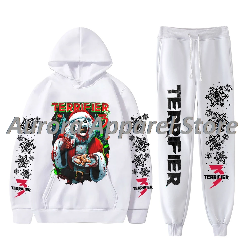 Terrifier 3 Milk and Carnage Hoodies Jogger Pants Set Women Men Fashion Streetwear Sweatshirts