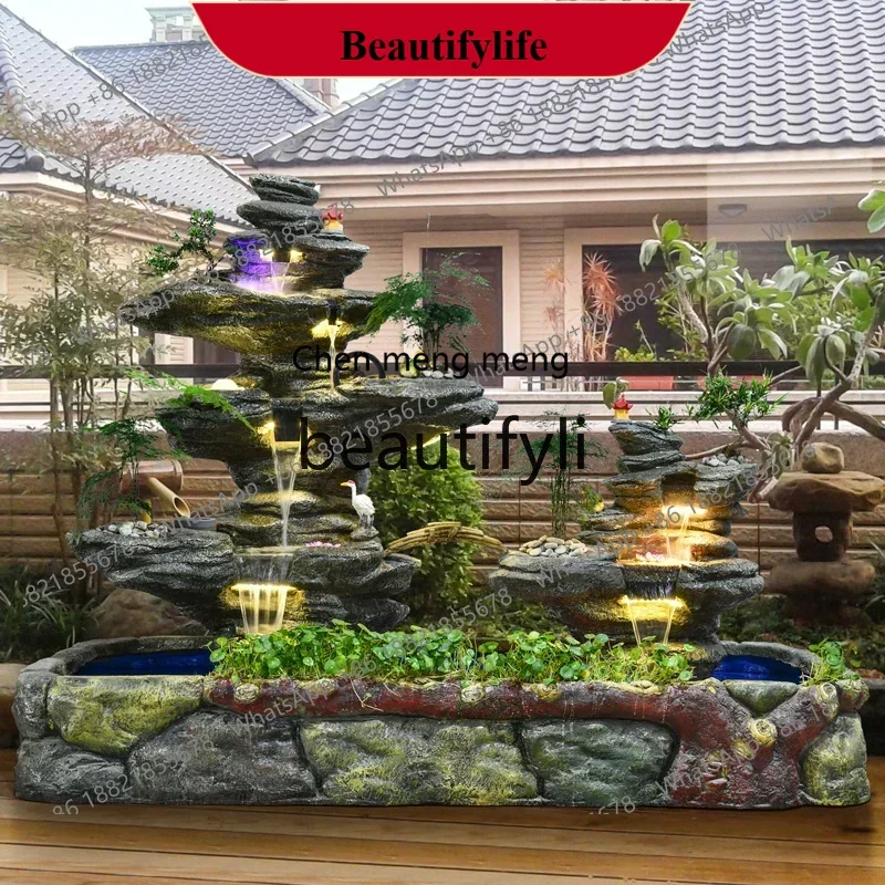 

D178 Rockery flowing water fountain ornament floor-to-ceiling livingroom feng shui wheel lucky courtyard garden,fish pond lands