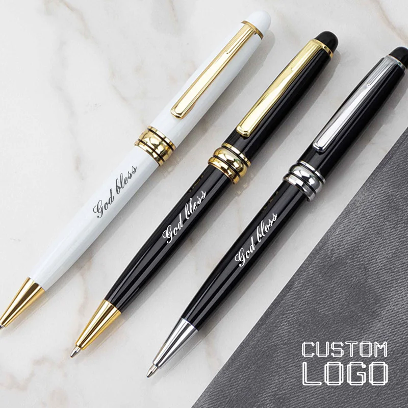 Fashion Ferrous Ballpoint Pens Laser Engraving Personalized Logo Offices Accessories Birthday Gifts Students Stationery Supplies