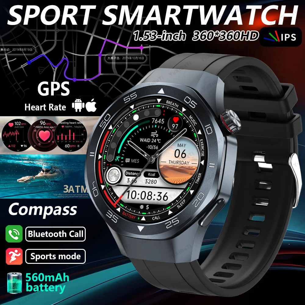 

2025 New Military Grade T-Rex 3 Ultra Smart Watch IP68 Waterproof GPS Compass Altimeter Call AMOLED Men Swim Sports Smartwatch