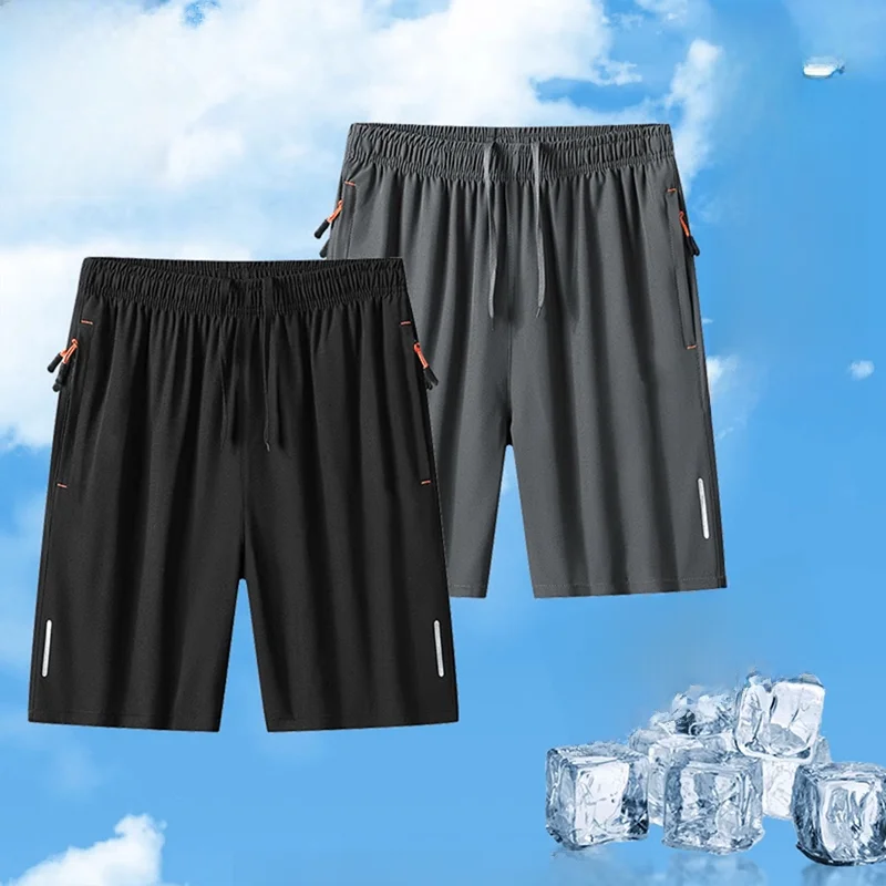 

Ice Silk Men's orts Summer Qui Dry Thin Casual Beach Pants Large Size Five-Quarter Length Faionable Urban Sle