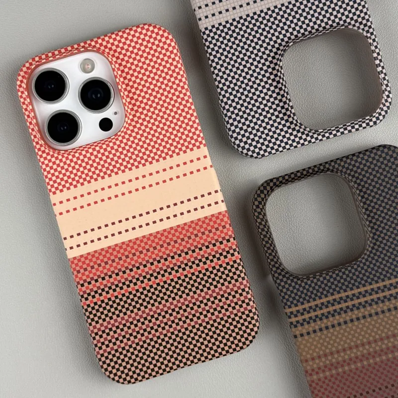 Luxus Carbon Fiber Kevlar Muster PC Für Magsafe Magnetische Fall Für iPhone 16 Plus 15 14 13 12 Pro Max stoßfest Rüstung Abdeckung