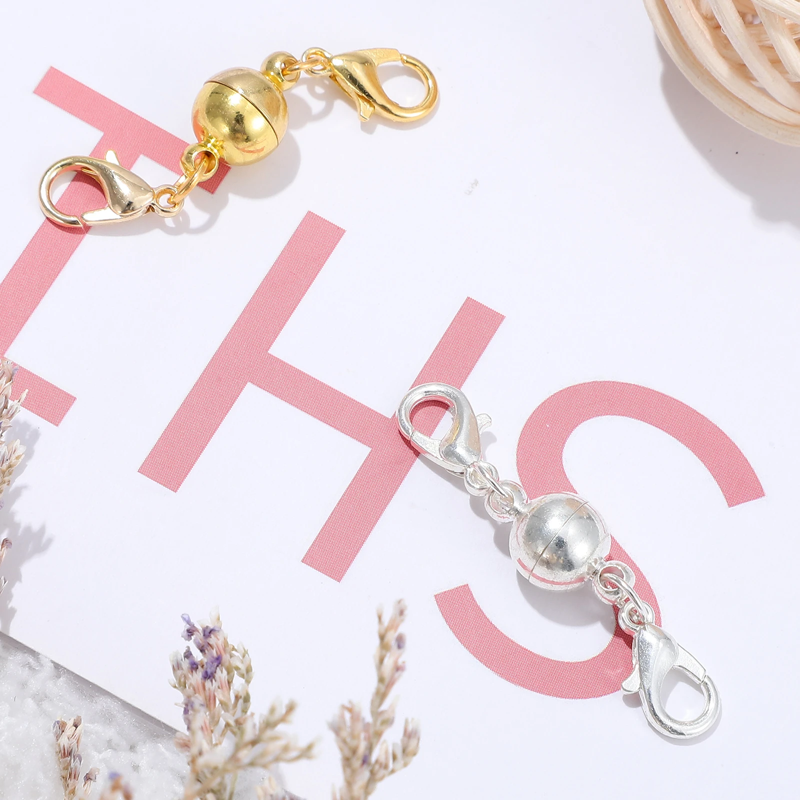 

20 Pcs Connection Buckle Bracelet Closures Magnet Necklace Magnetic Clips Jewelry Links Wedding Locking Clasps Copper