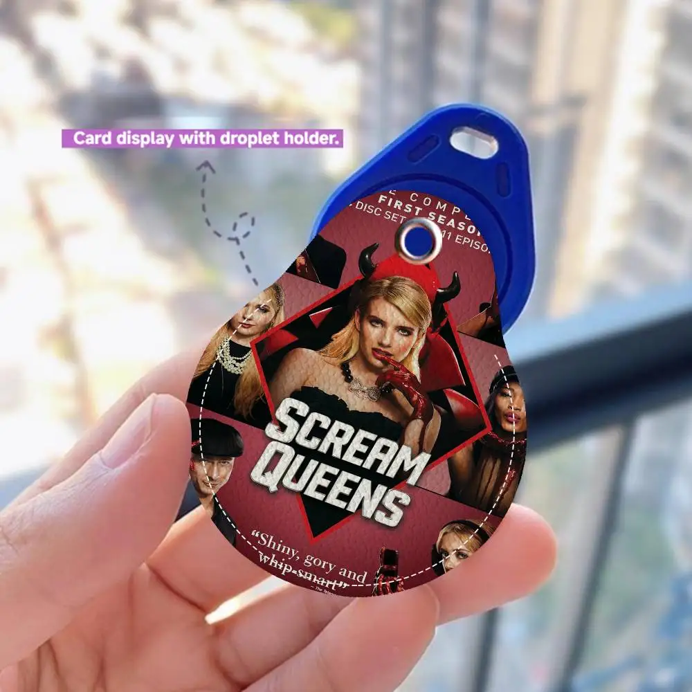 أفلام الرعب الكوميديا الصراخ كوينز مفتاح بولي Water شكل المياه المفاتيح النساء سيارة مفتاح حامل المنزل حلقة رئيسية حقيبة سحرية سيارة قلادة هدية