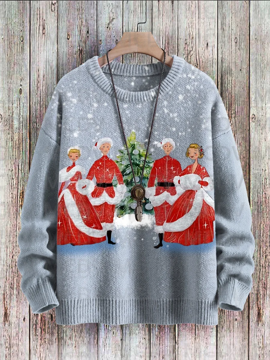 

Christmas Decoration Art Pattern Print Casual Knit Pullover Sweatshirt Men's For Women's Pullover