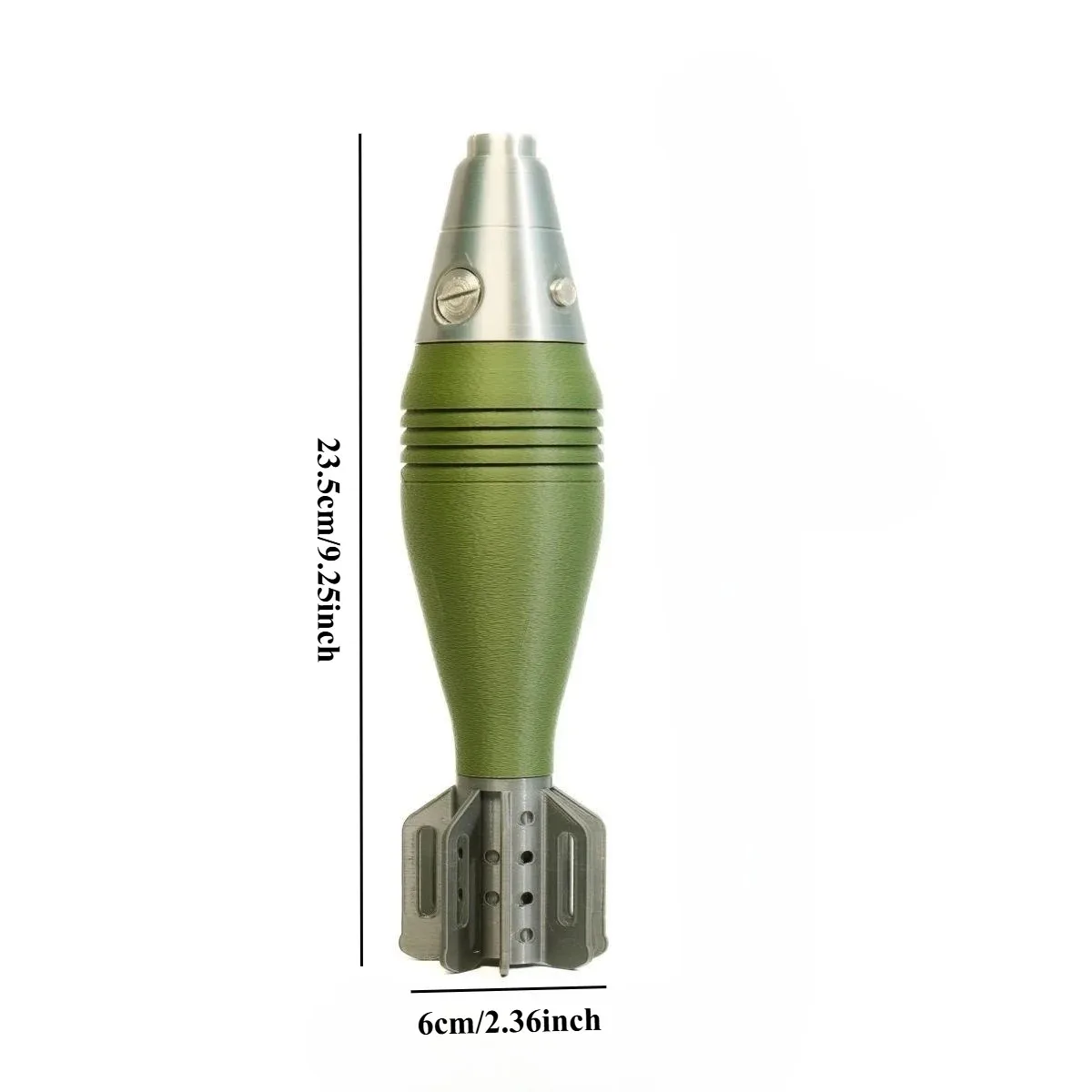 M2 60mm Mortar Shell Model -3D Printed Realistic Replica, Non Functional Military Decoration for Home/office, Secure Storage