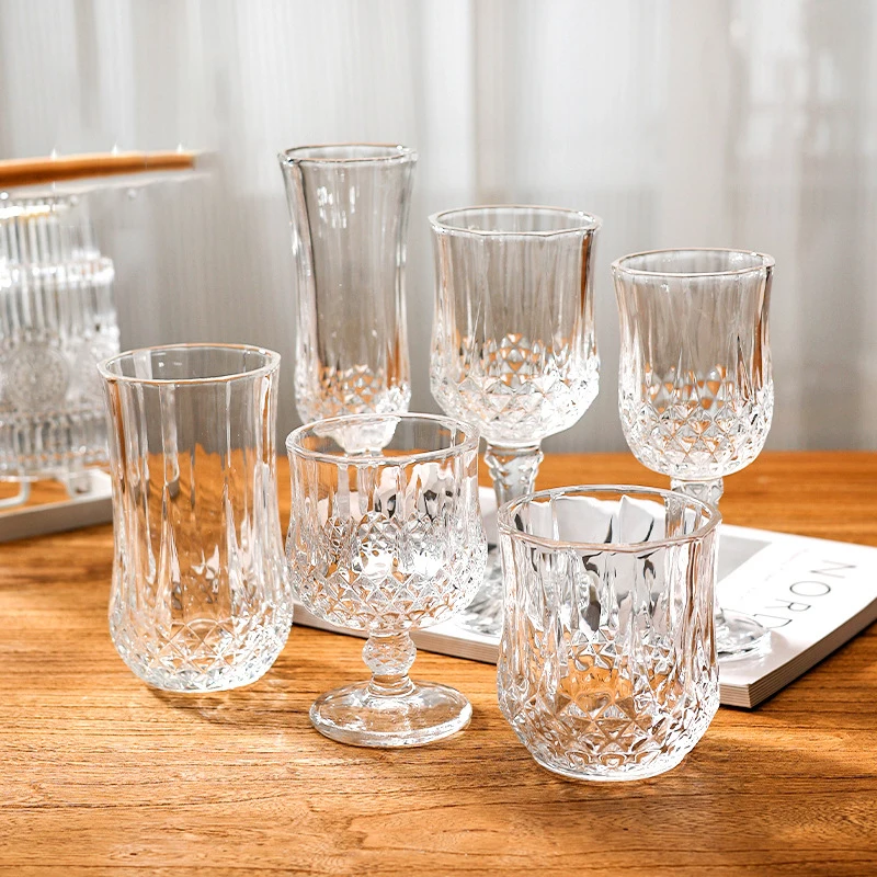 

Retro Crystal Clear White Wine Glasses Wine Glass Cup Glassware Flutes Goblets for Red Wine Champagne Brandy Shot