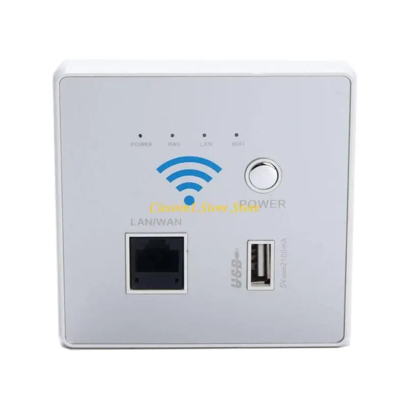A3PC 2022 New USB Socket WiFi WiFi USB شحن المقبس ، الجدار المدمج اللاسلكي ، WiFi مكرر 300M #1