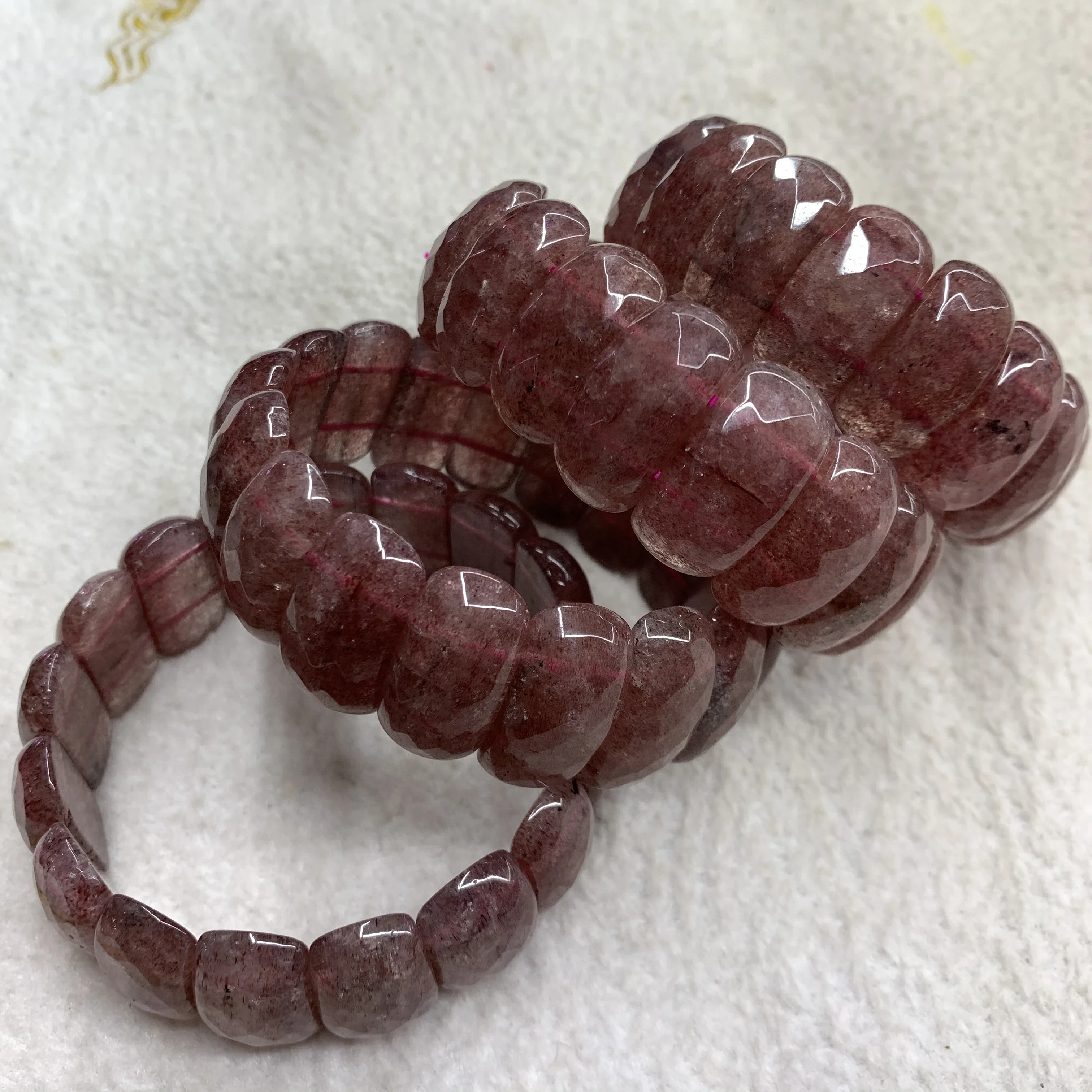 2025 جديد الفراولة الحمراء حجر الكوارتز الخرز سوار سوار الأحجار الكريمة الطبيعية للمرأة للهدايا بالجملة! #2