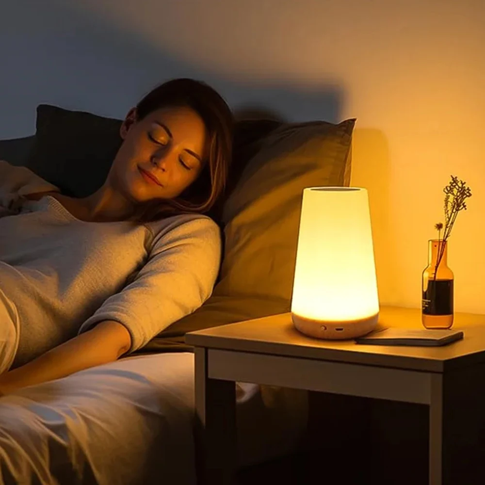 

TMOOY 13 Color Changing Night Light RGB Remote Control Touch Dimmable Portable Table Bedside Lamps USB Rechargeable Night Lamp