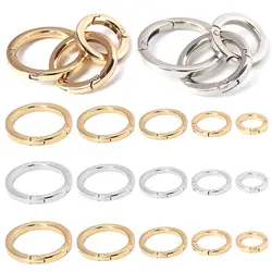 1pcs Zinc Alloy Plated Gate Spring O-Ring Buckles Clips Carabiner Purses Handbags Round Push Trigger Snap Hooks Carabiner