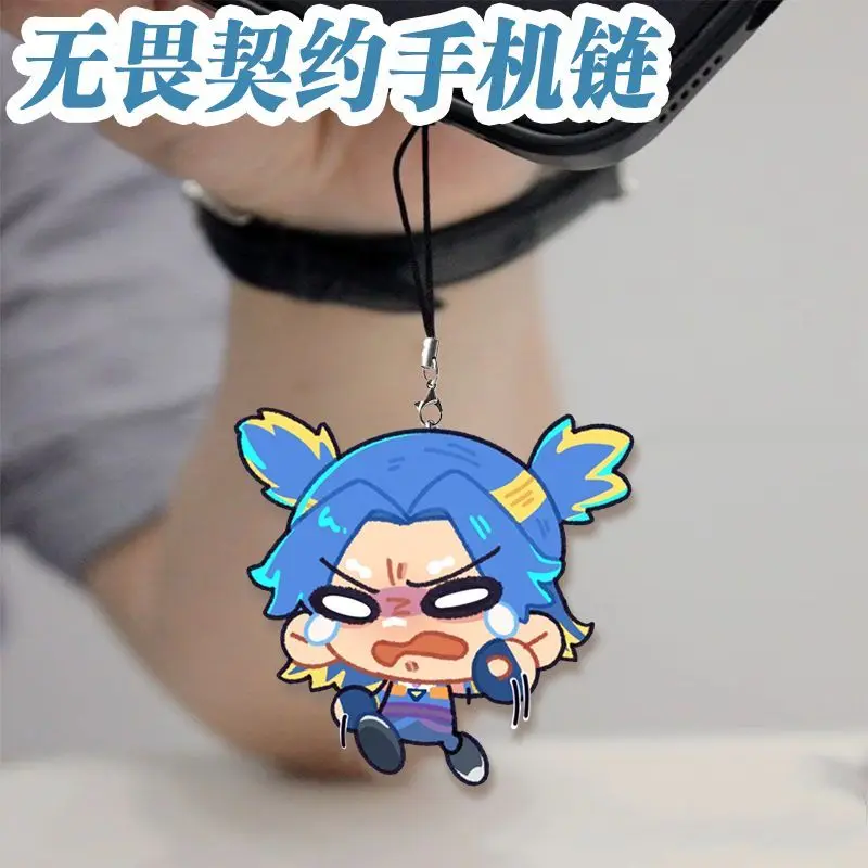 الهاتف المحمول الحبل المفاتيح أنيمي VALORANT الاكريليك الهاتف سحر المجوهرات جراب هاتف تزيين مُثبت صديق هدية