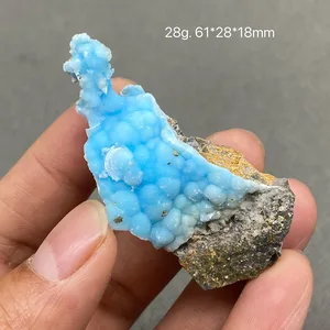 Taş ham cevher bloğunun mavi aragonit kristali, mücevher ve cevher örnekleri ile %100 tamamen doğal 8 en çok satılan, taş, dolomit-no. 6