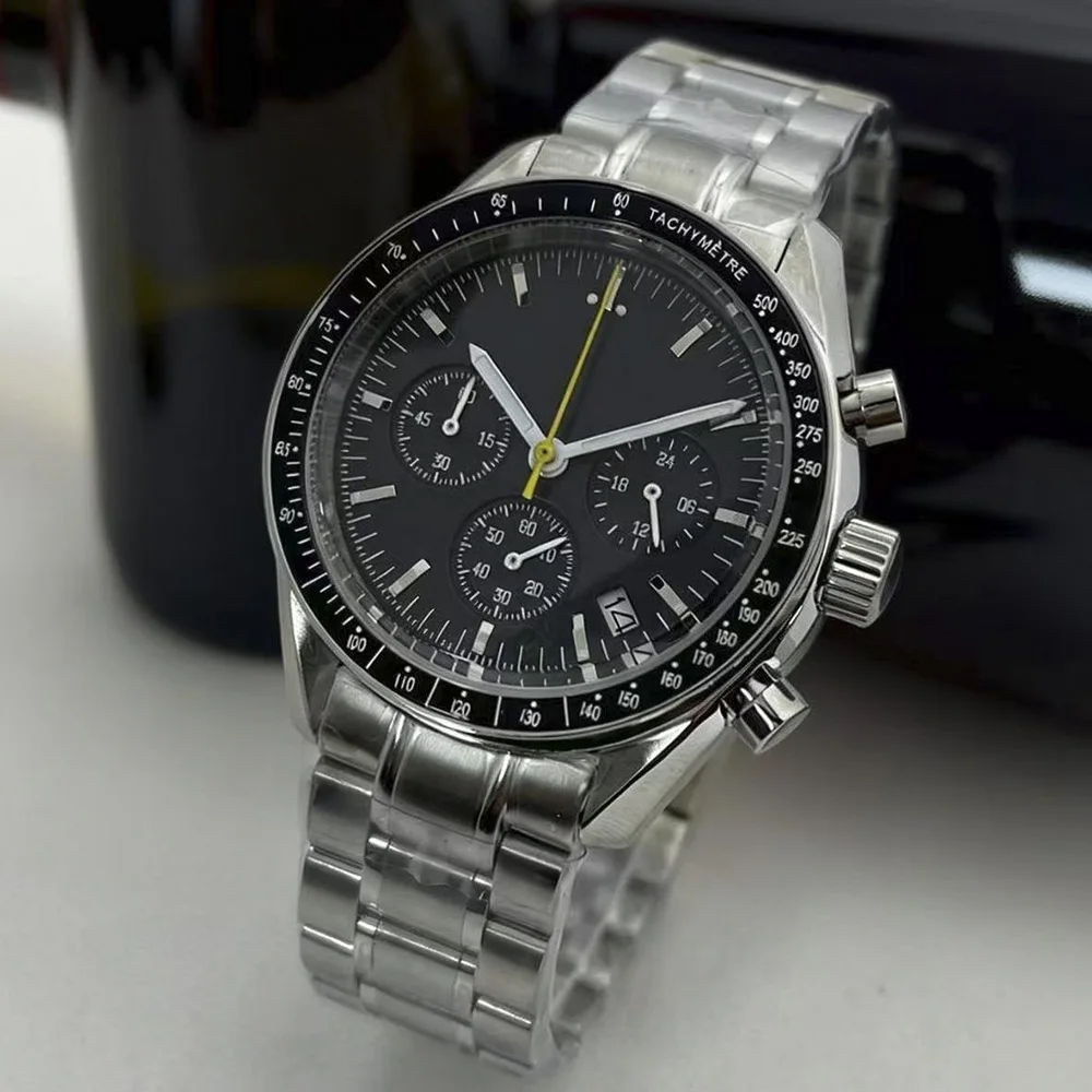 

Мужские часы с хронографом в стиле ретро, 2026, механизм VK63, электронные кварцевые модные часы из нержавеющей стали