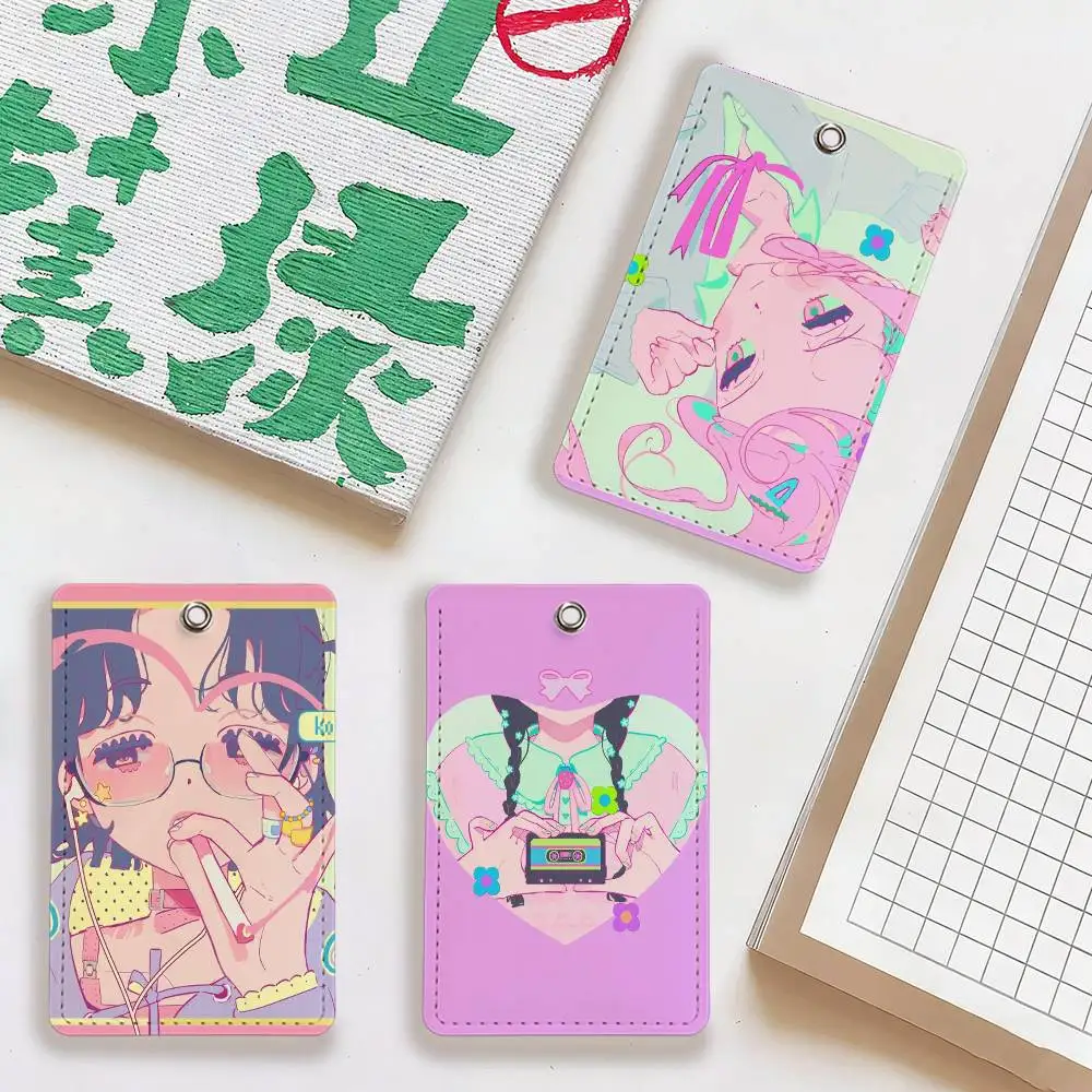 

Аниме-аксессуар: держатель для карт V-Vivinos Kawaii Girl, брелок-ремешок для ключей, ID-карт, кредитных карт, подарок