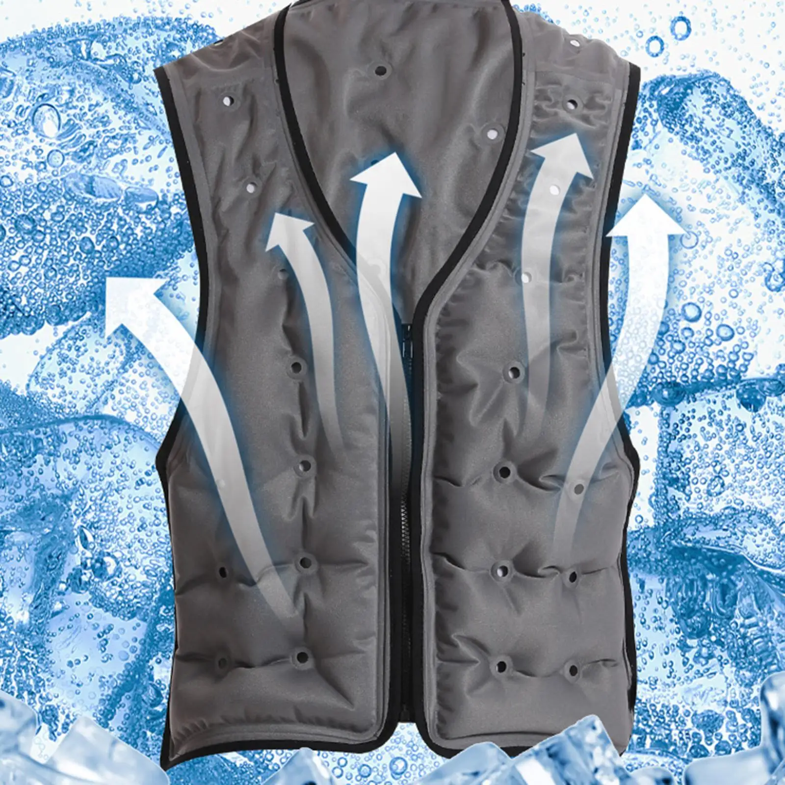 

Ice Vest Summer Zipper Hot Weather Cooling Vest for Women Sports Radiating