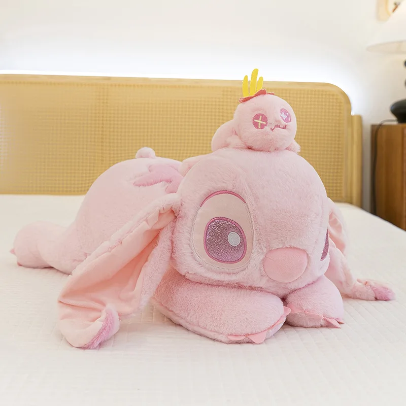 

45-80 см Disney Stitch Winnie Dumbo Prone-Position Cherry Blossom Series, плюшевые куклы, подушка, украшение для комнаты, подарок для девочки