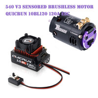 Hobbywing QUICRUN 10BL120 G2 120A ESC w/Rocket 540 V3 4.5T Motor Sensored Brushless Combo for Competition 1/10 1/12 F1 RC Car