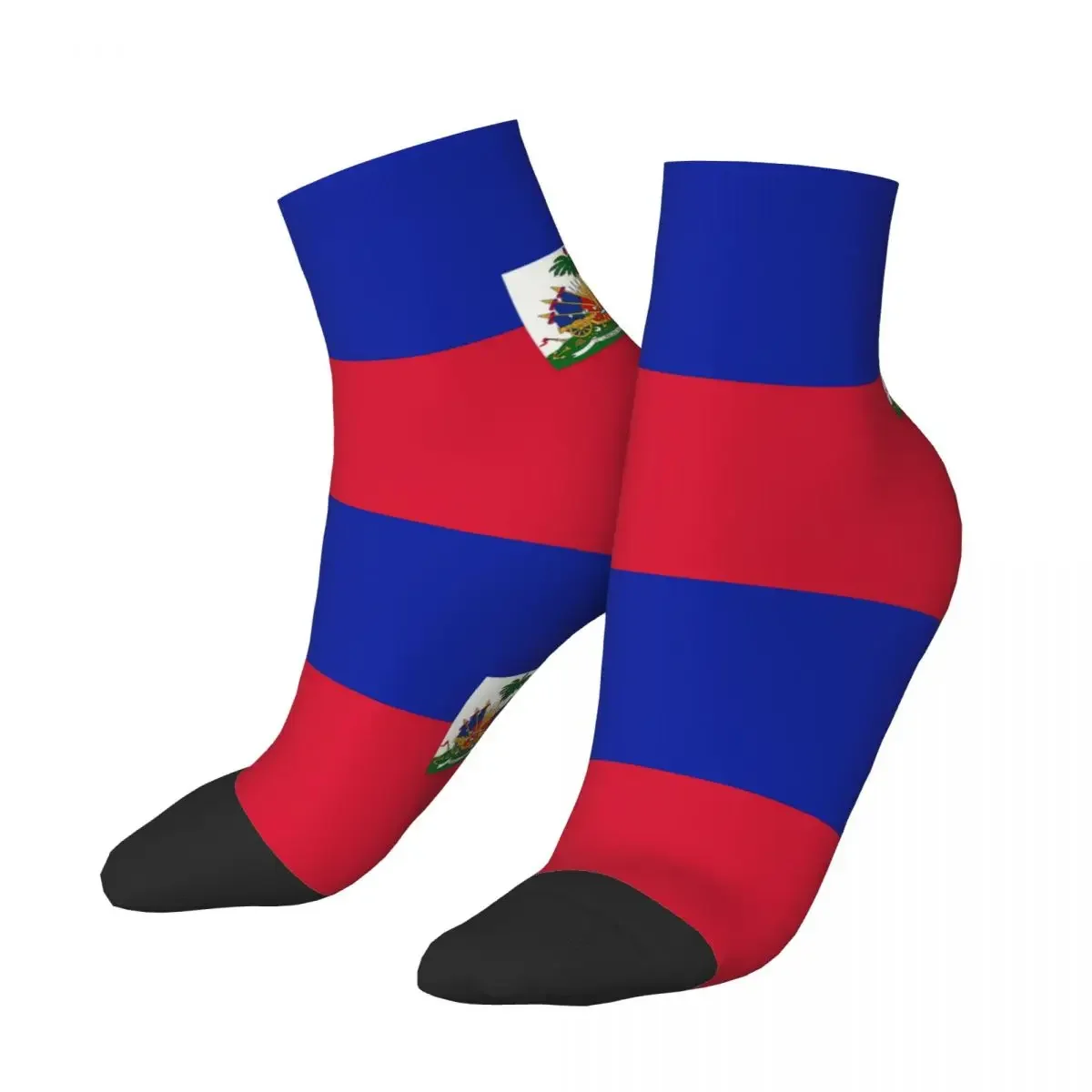 Flag Of Haiti Mens Crew Socks Unisex Fun 3D Print Dress Socks