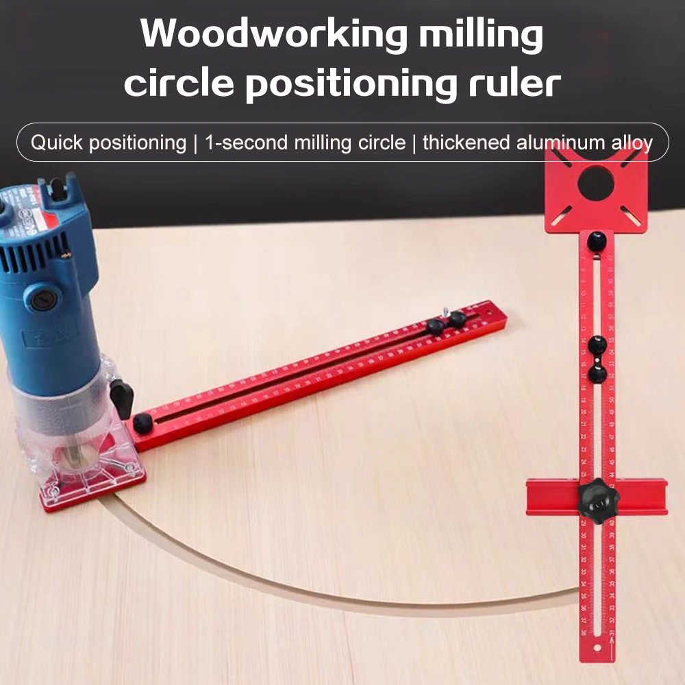 4 en 1 Router Fresado Groove Bracket-Gabinete Hardware Jig Aluminio Router Círculo Corte Jig Punch-Router Fresado Groove Bracket