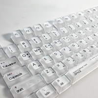 132 Keys Russian Korean Language Transparent Keycaps OEM Height Misty Surface Transparent for Mechanical Keyboard Keycaps