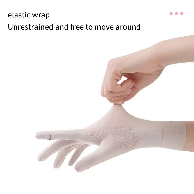 Ice Silk Riding Gloves Summer Full Finger Thin Design for Sun Protection and Touch Screen